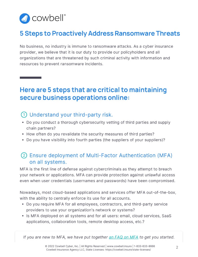 5 Steps to Proactively Address Ransomware Threats 5 Steps to Proactively Address Ransomware Threats