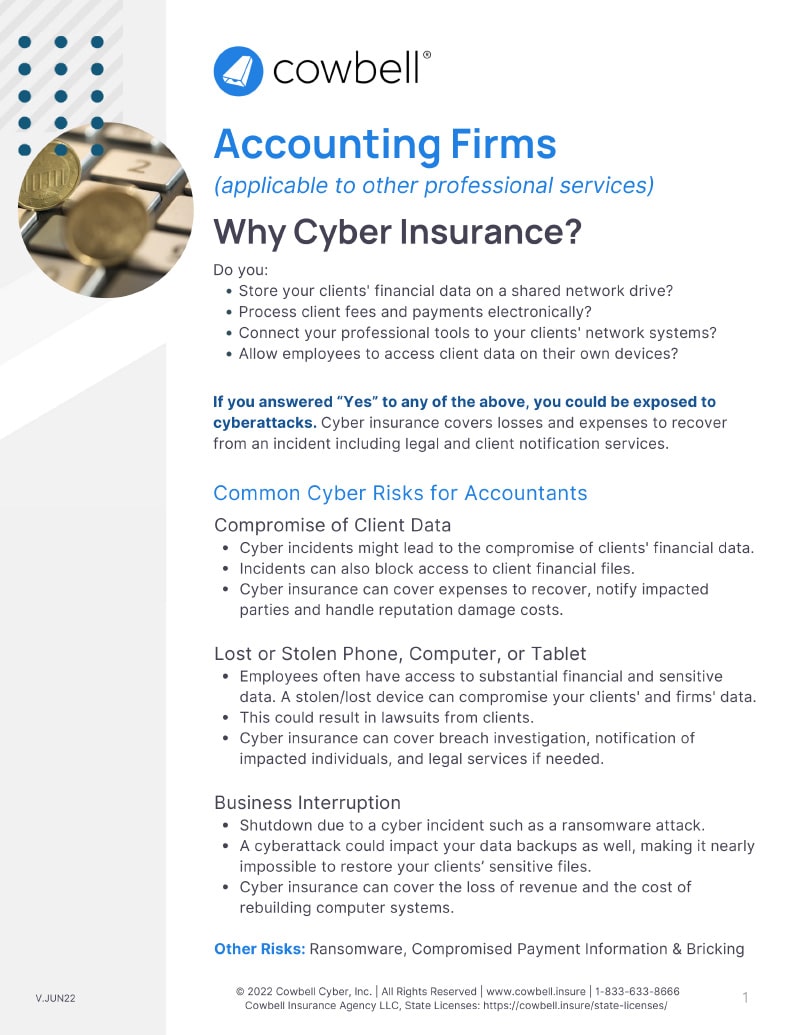 Cowbell – Standalone Cyber Insurance for Accounting Firms Cowbell - Standalone Cyber Insurance for Accounting Firms