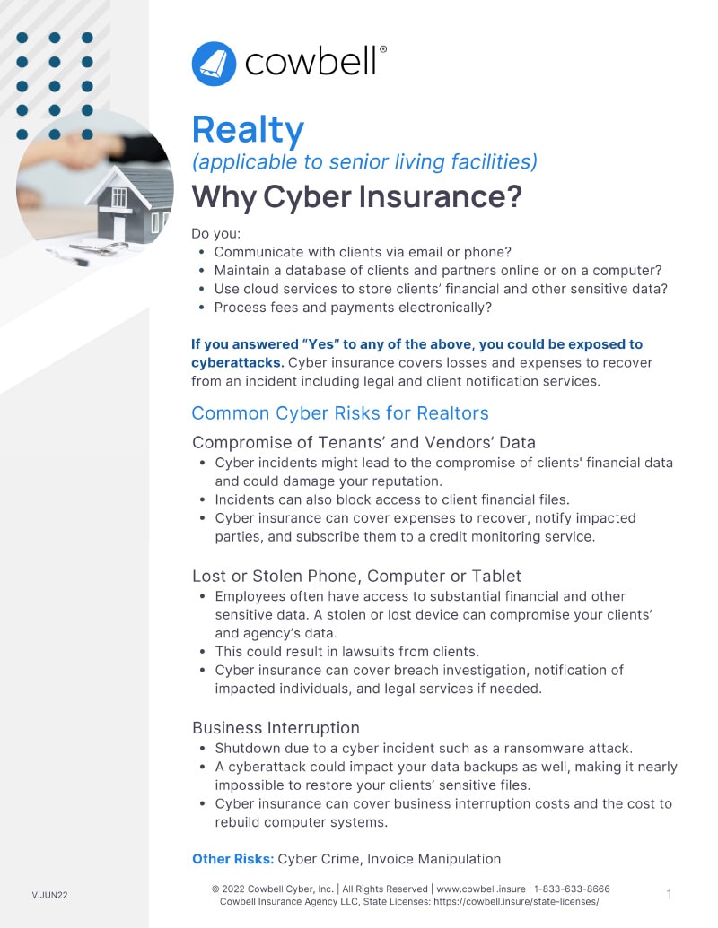 Cowbell – Standalone Cyber Insurance for Realtors Cowbell - Standalone Cyber Insurance for Realtors