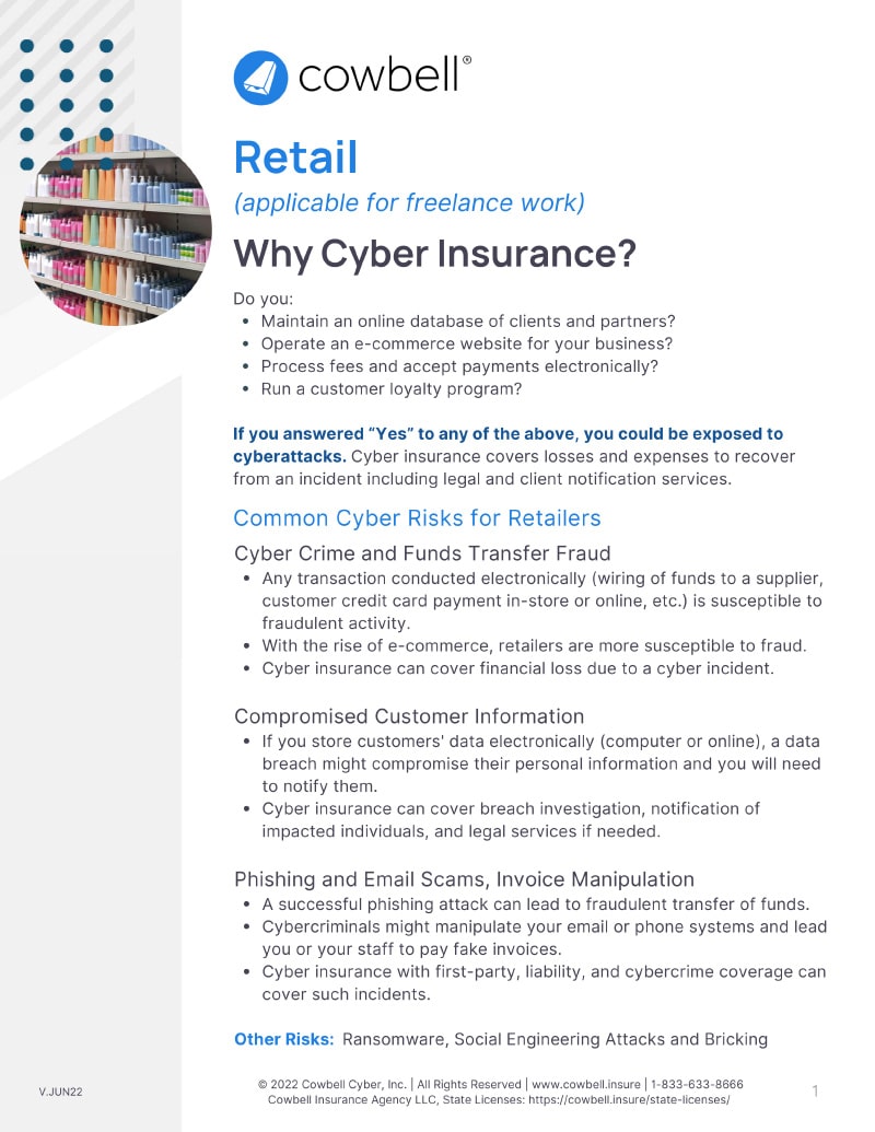 Cowbell – Standalone Cyber Insurance for Retail Cowbell - Standalone Cyber Insurance for Retail