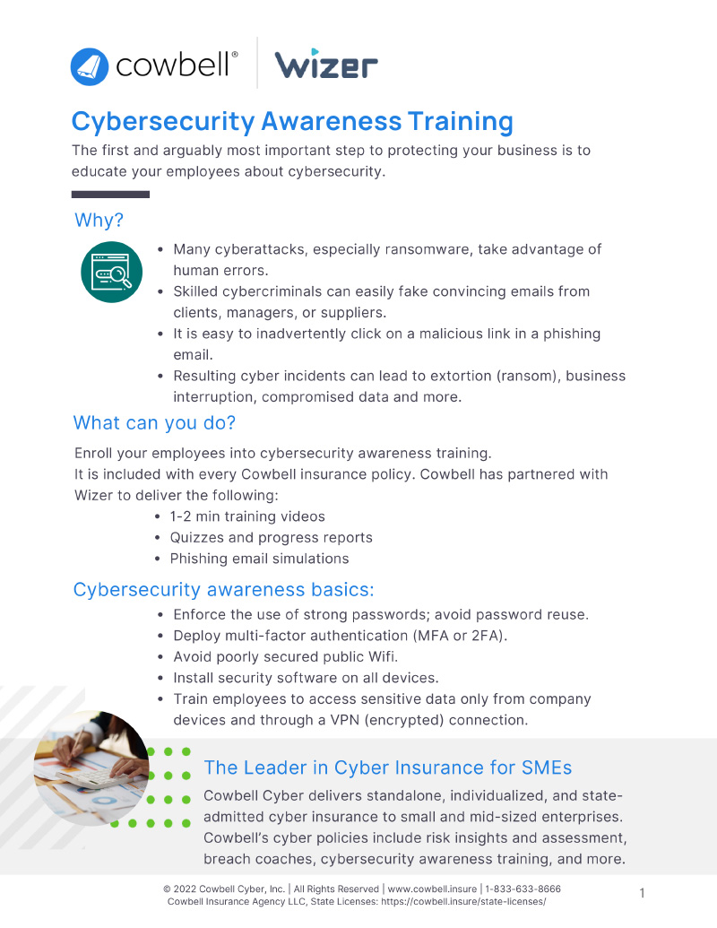 Cowbell Cybersecurity Awareness Training