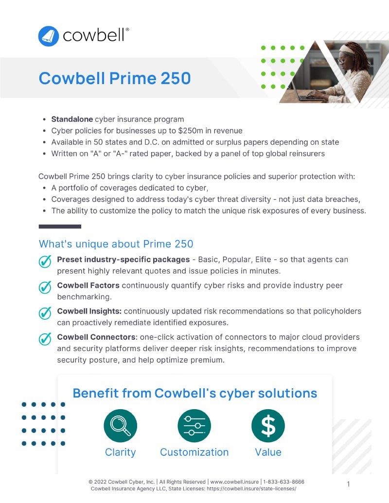 Cowbell Prime 250 Cowbell Prime 250