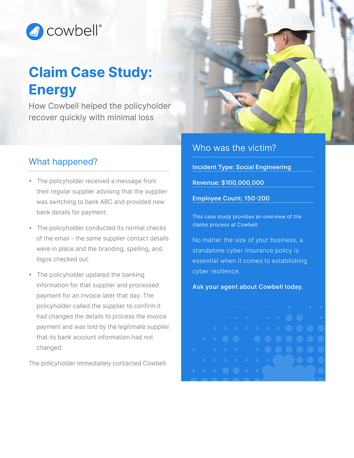 Mid-sized Business Claims: Energy