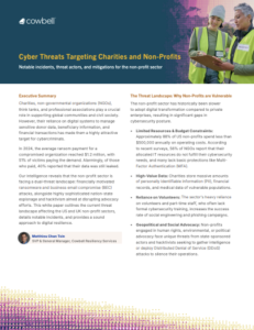 Cyber Threats Targeting Charities and Non-Profits